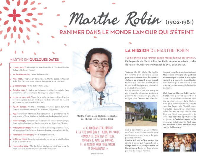 Marthe Robin : Ranimer dans le monde l'amour qui s'éteint (panneau exposition)